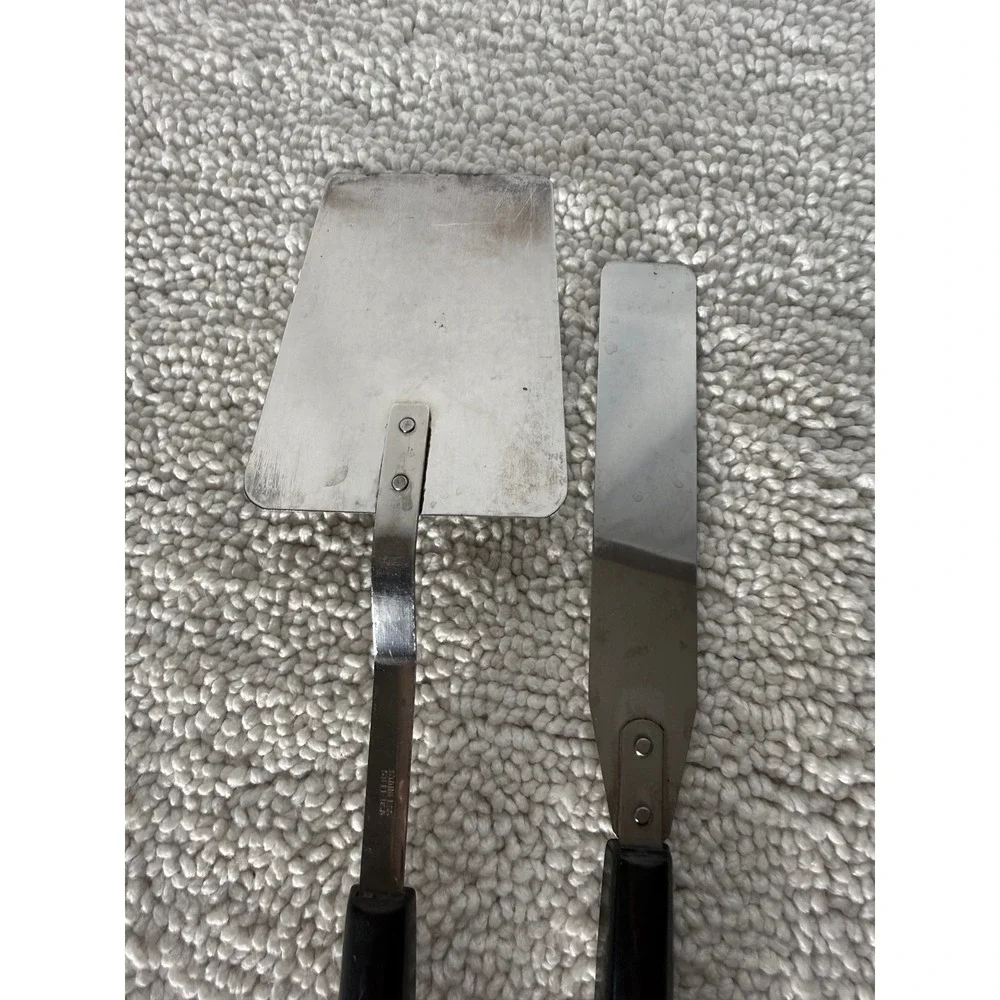 Vintage Stainless Steel Spatula and‎ Spreader Set Vegetable Pattern Made in USA